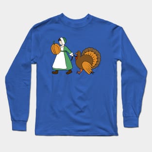 Thanksgiving Pilgrim and Turkey Long Sleeve T-Shirt